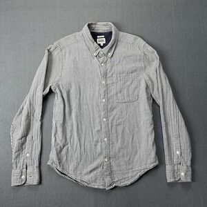 Bridge & Burn Shirt Men Medium Blue Plaid Organic Cotton Slim Fit Flannel Casual